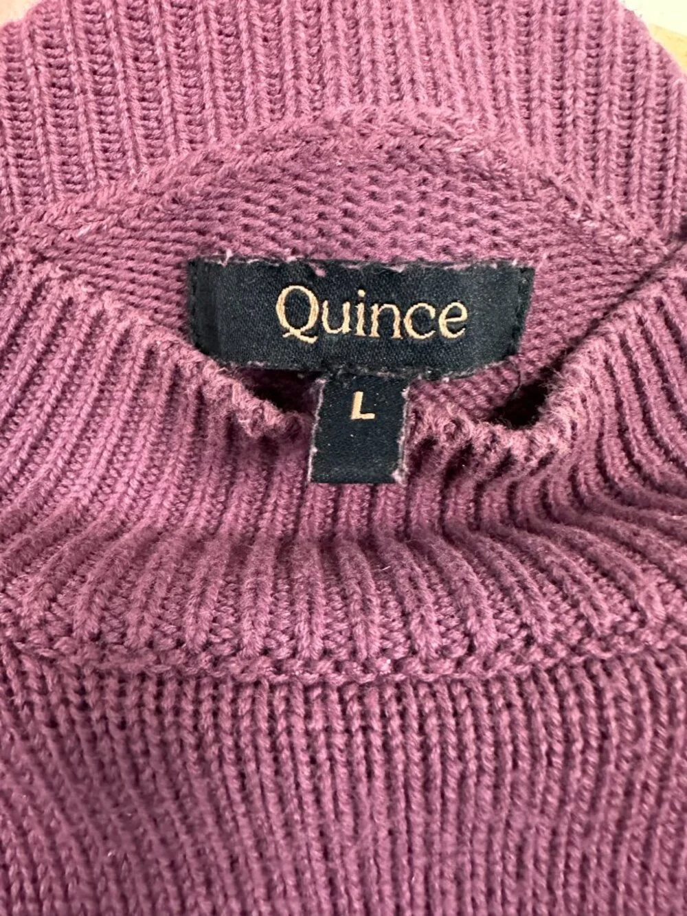 Quince Organic Cotton Mockneck Sweater Women’s Large Purple Pullover - Picture 2 of 4
